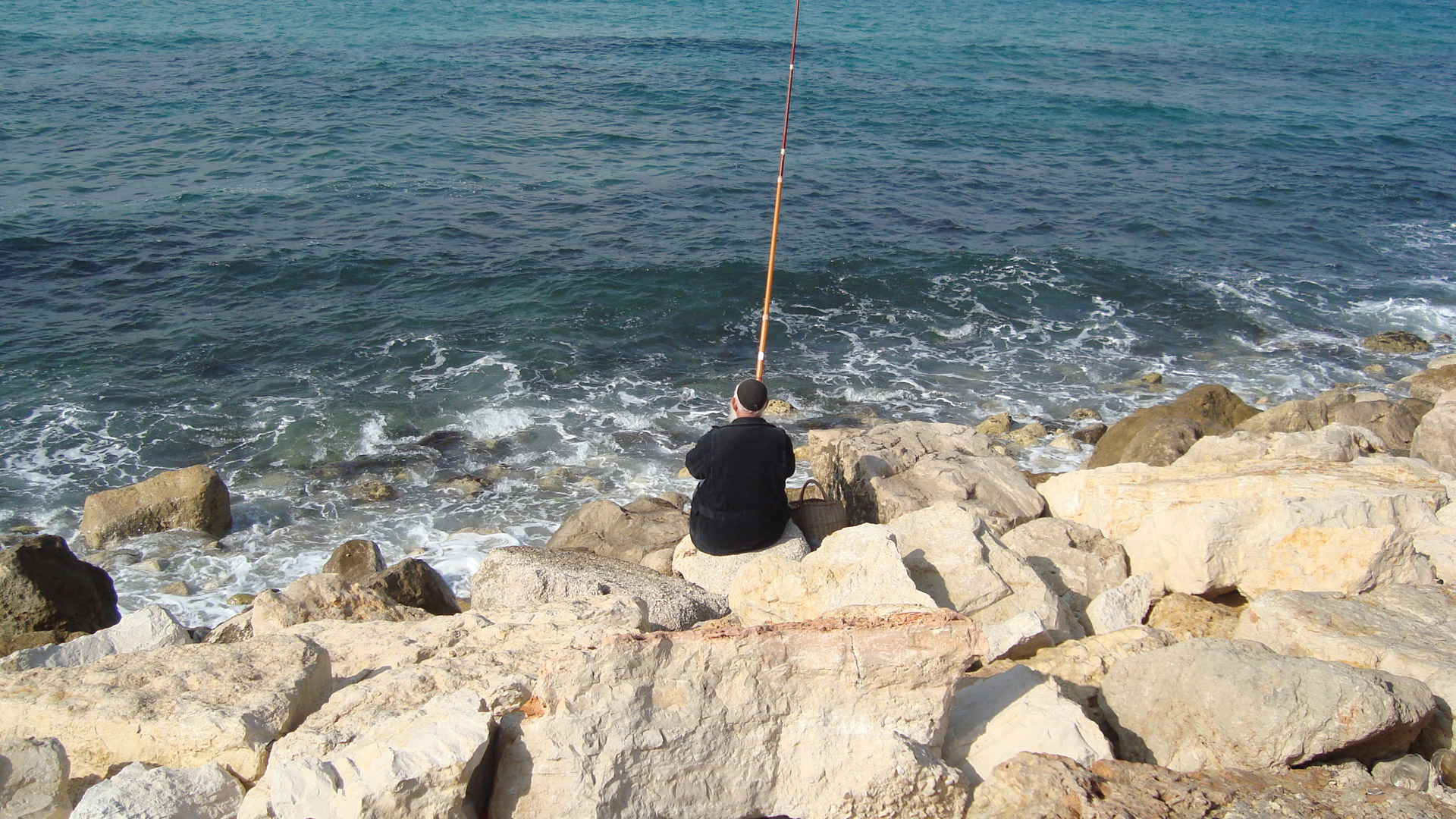 tel aviv beach fishing free photo