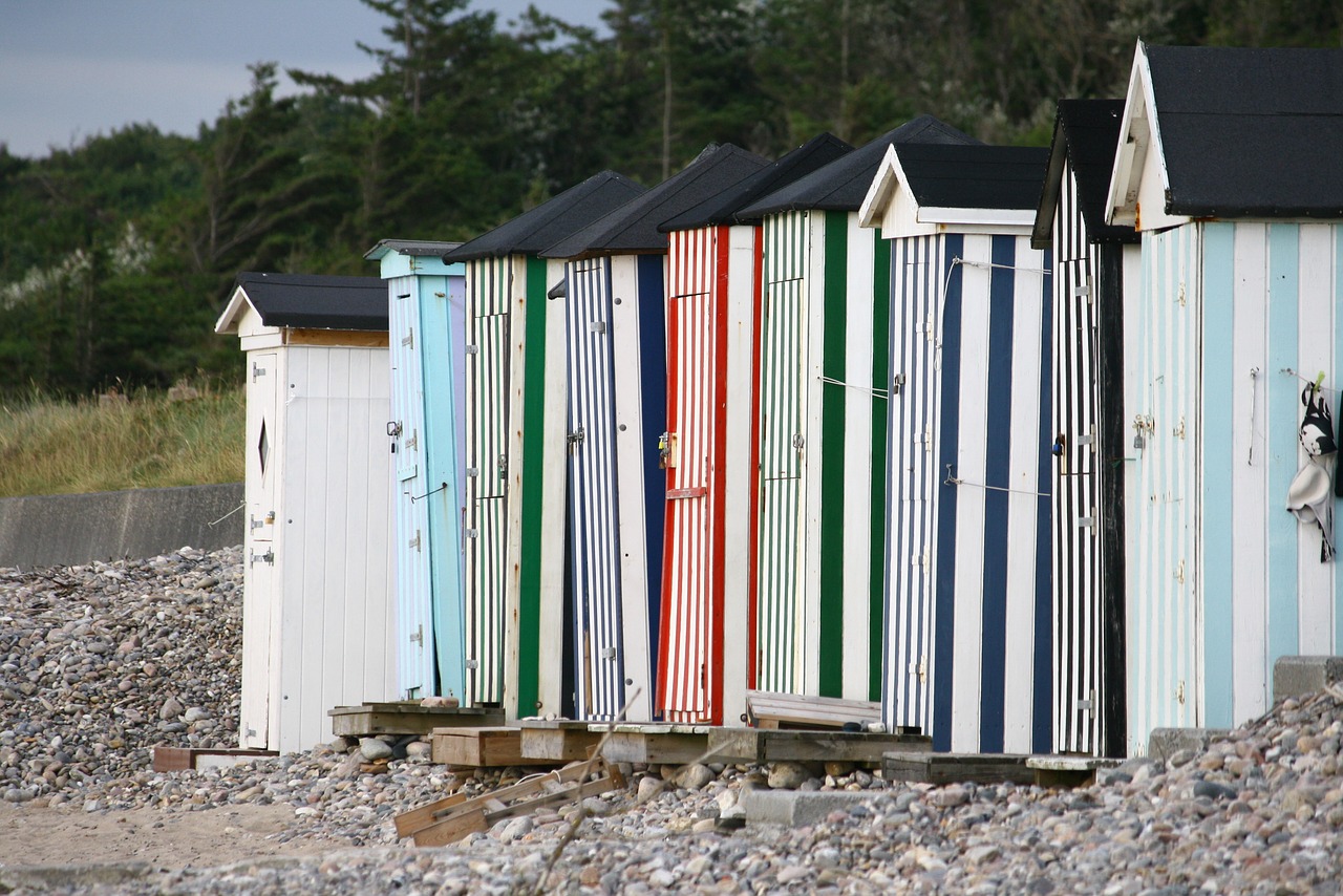 beach hut beach summer free photo