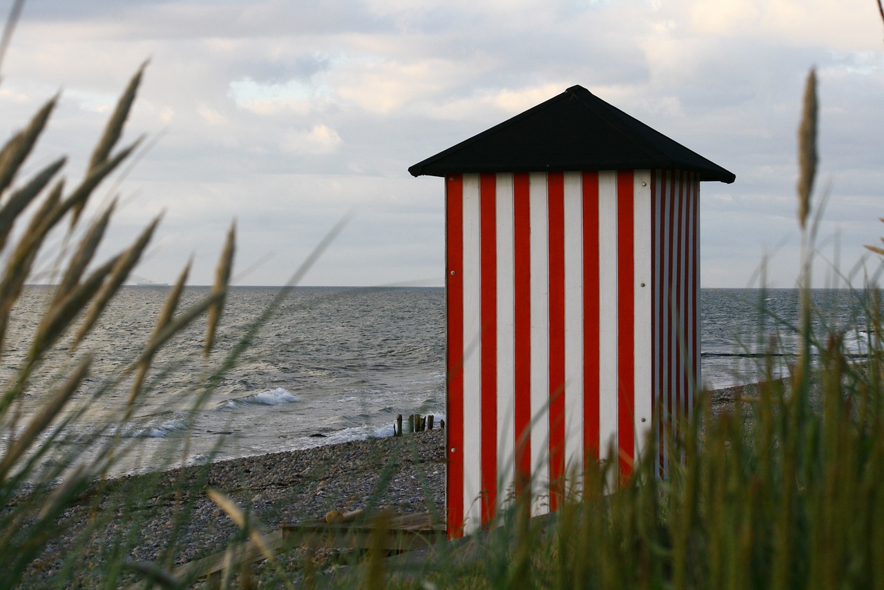 beach hut beach summer free photo