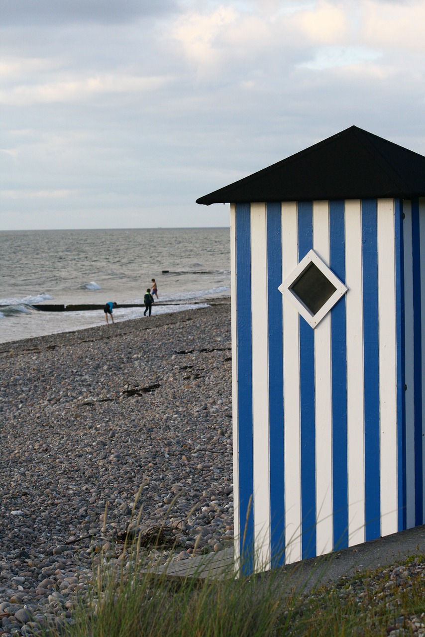 beach hut beach summer free photo