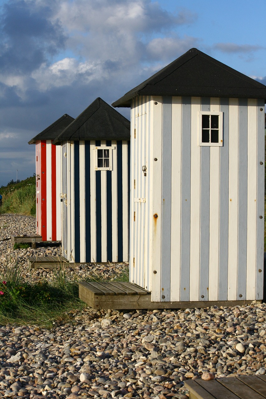 beach hut beach summer free photo