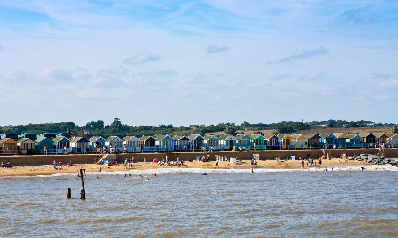 beach huts seaside sand free photo