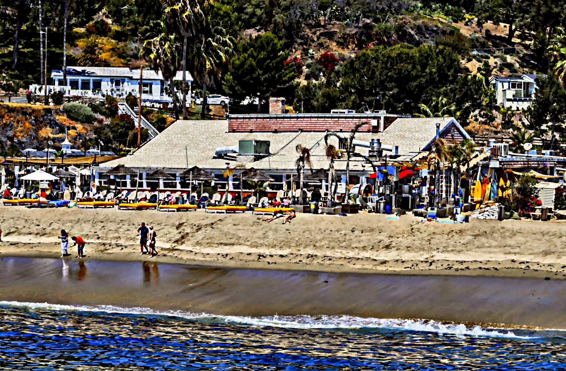 beach ocean restaurant free photo