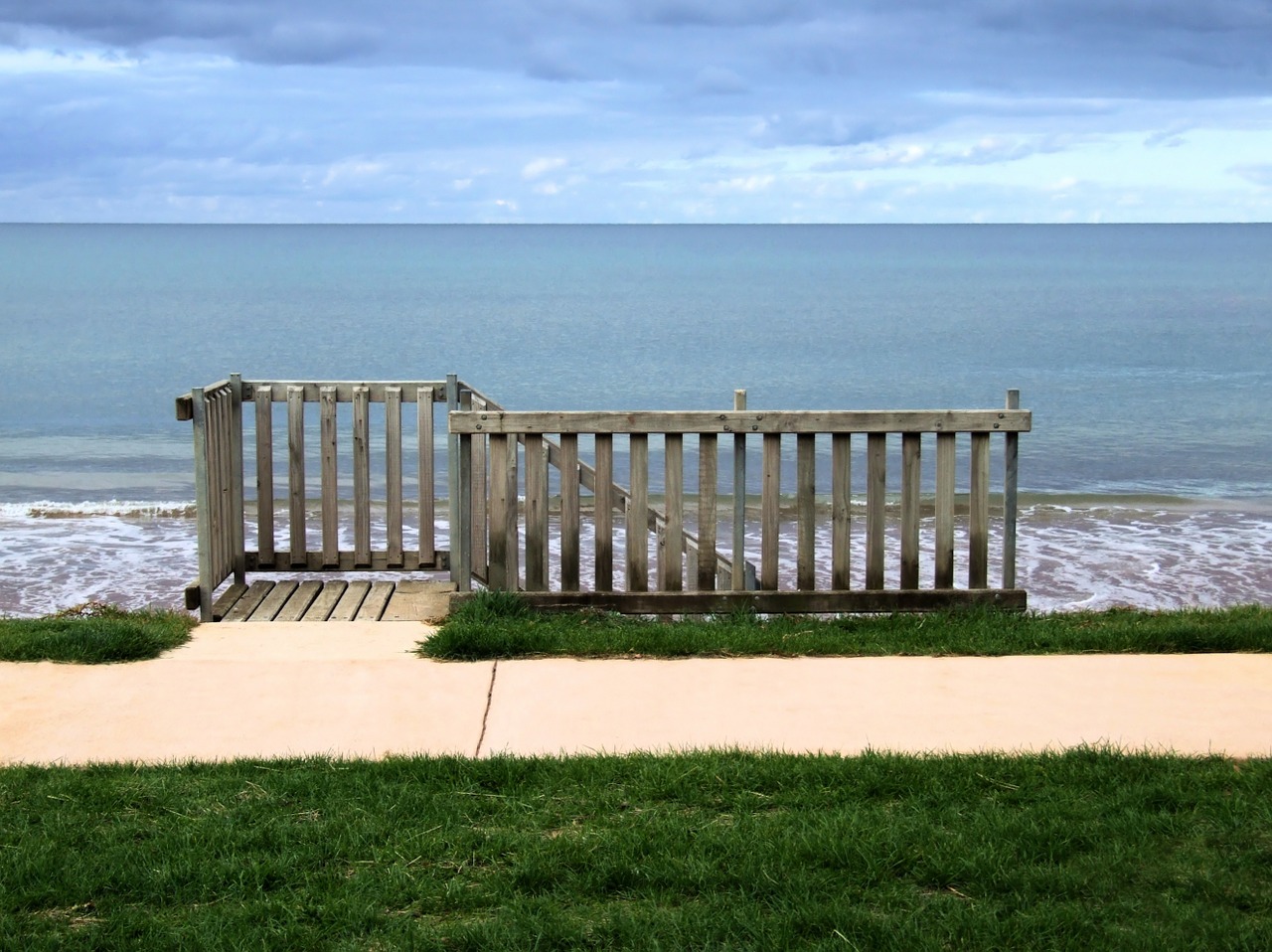 beach steps seaside beach free photo