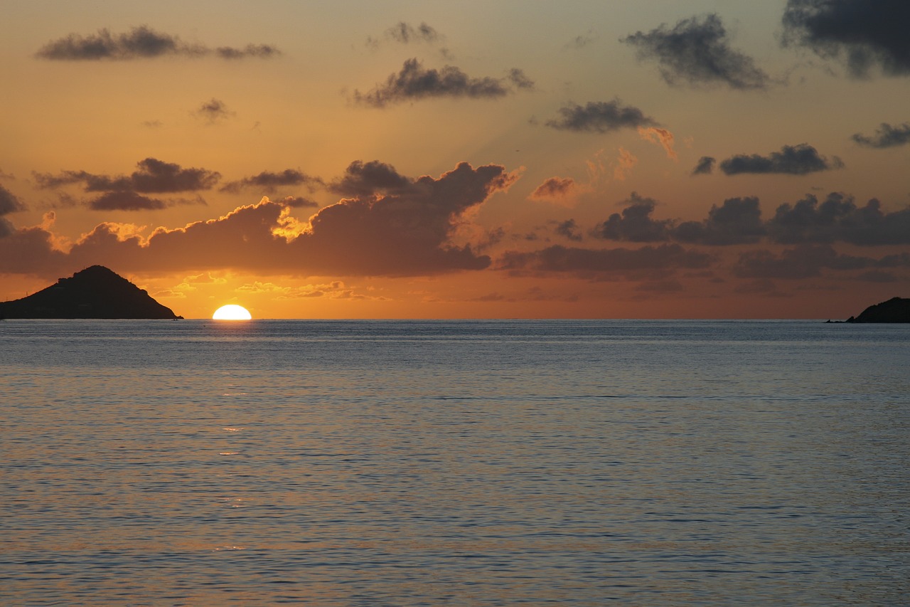 beach sunrise caribbean st thomas free photo