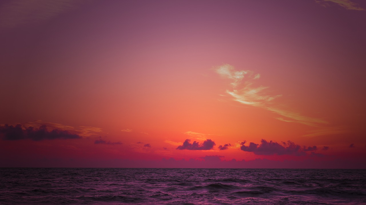 beach sunset sea ocean free photo