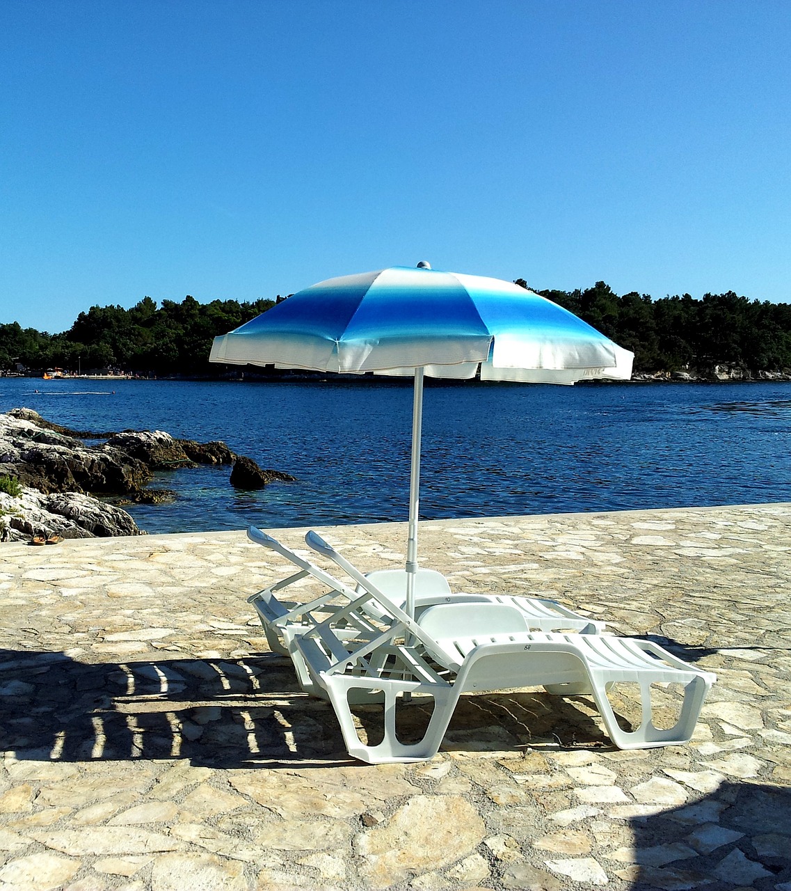 beach umbrella beach chairs free photo