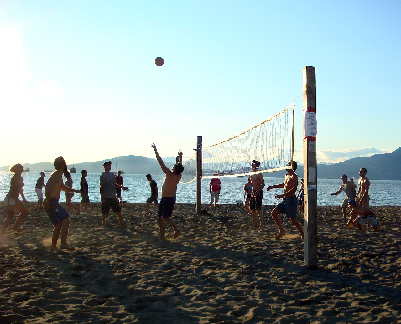 beach volleyball ball summer free photo