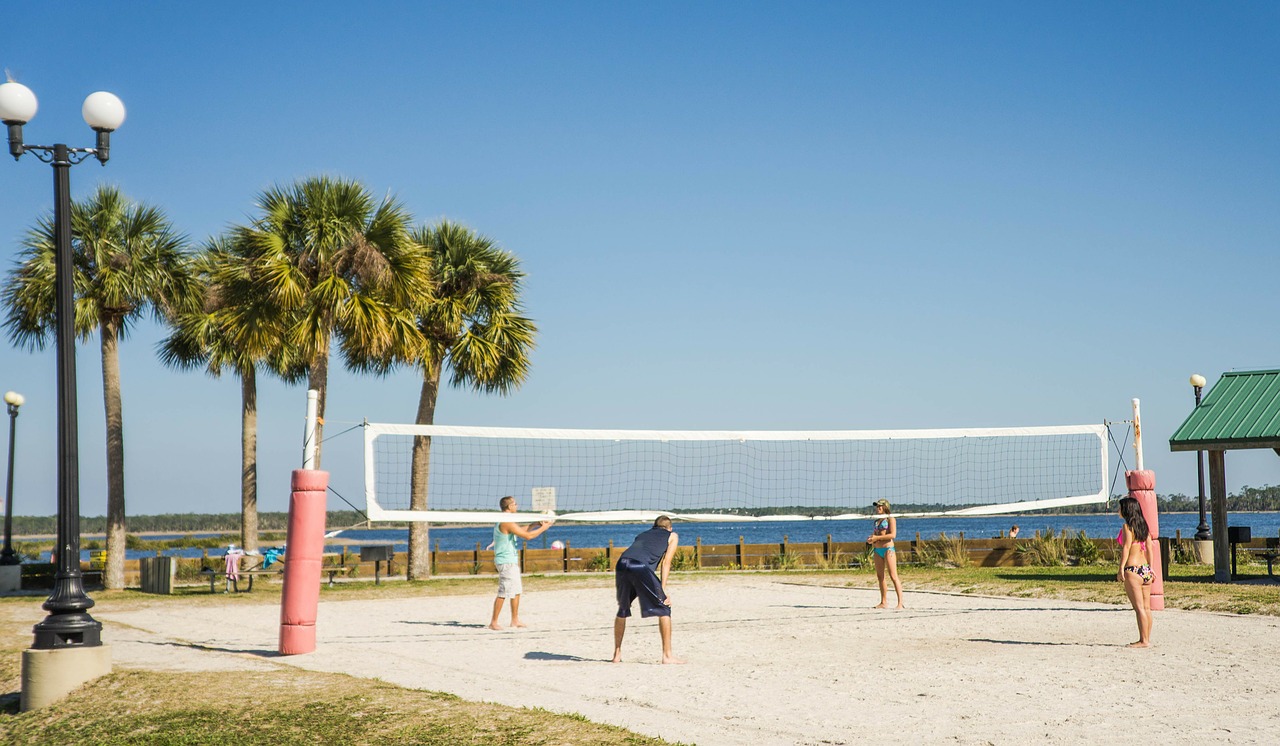 beach volleyball volleyball net pine island free photo