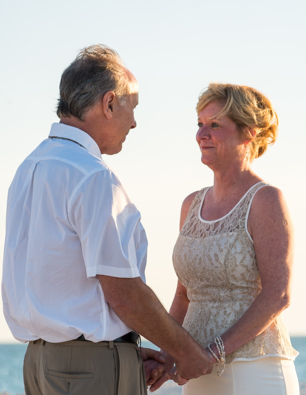 beach wedding happy couple sunset free photo