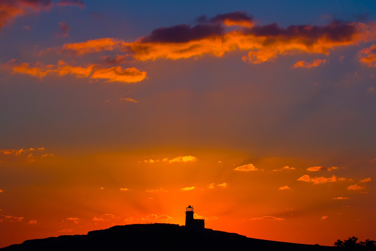 beachy head sunset lighthouse free photo