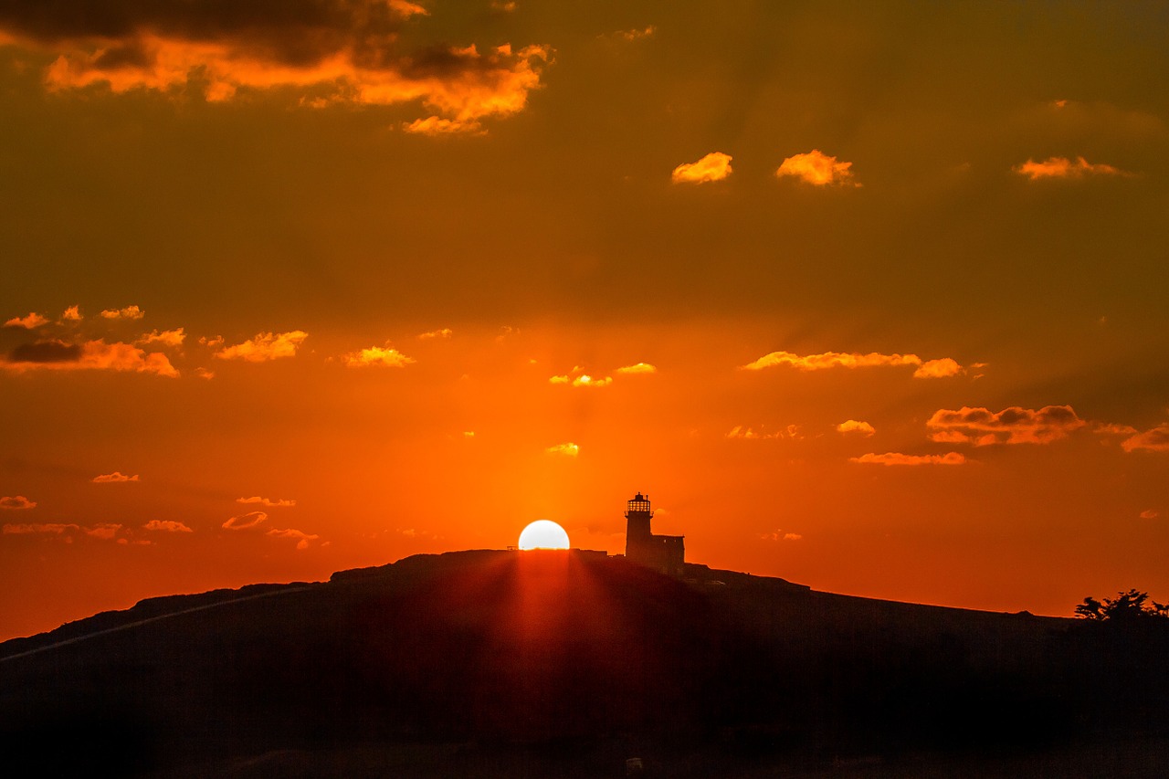 beachy head sunset lighthouse free photo