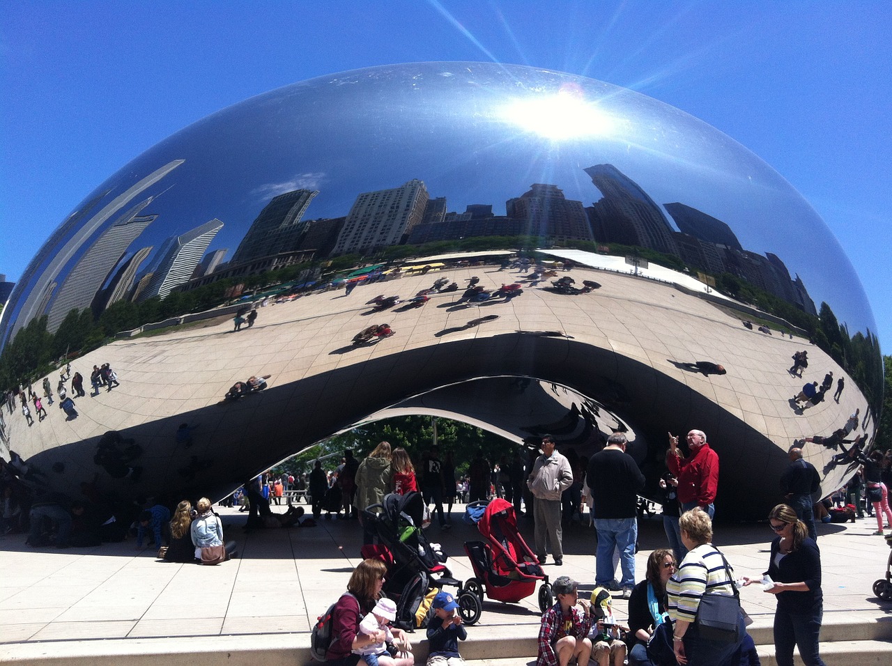 chicago bean reflection free photo