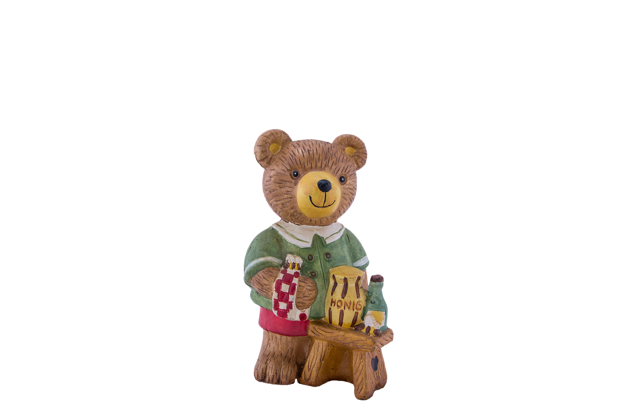 bear honey isolated free photo