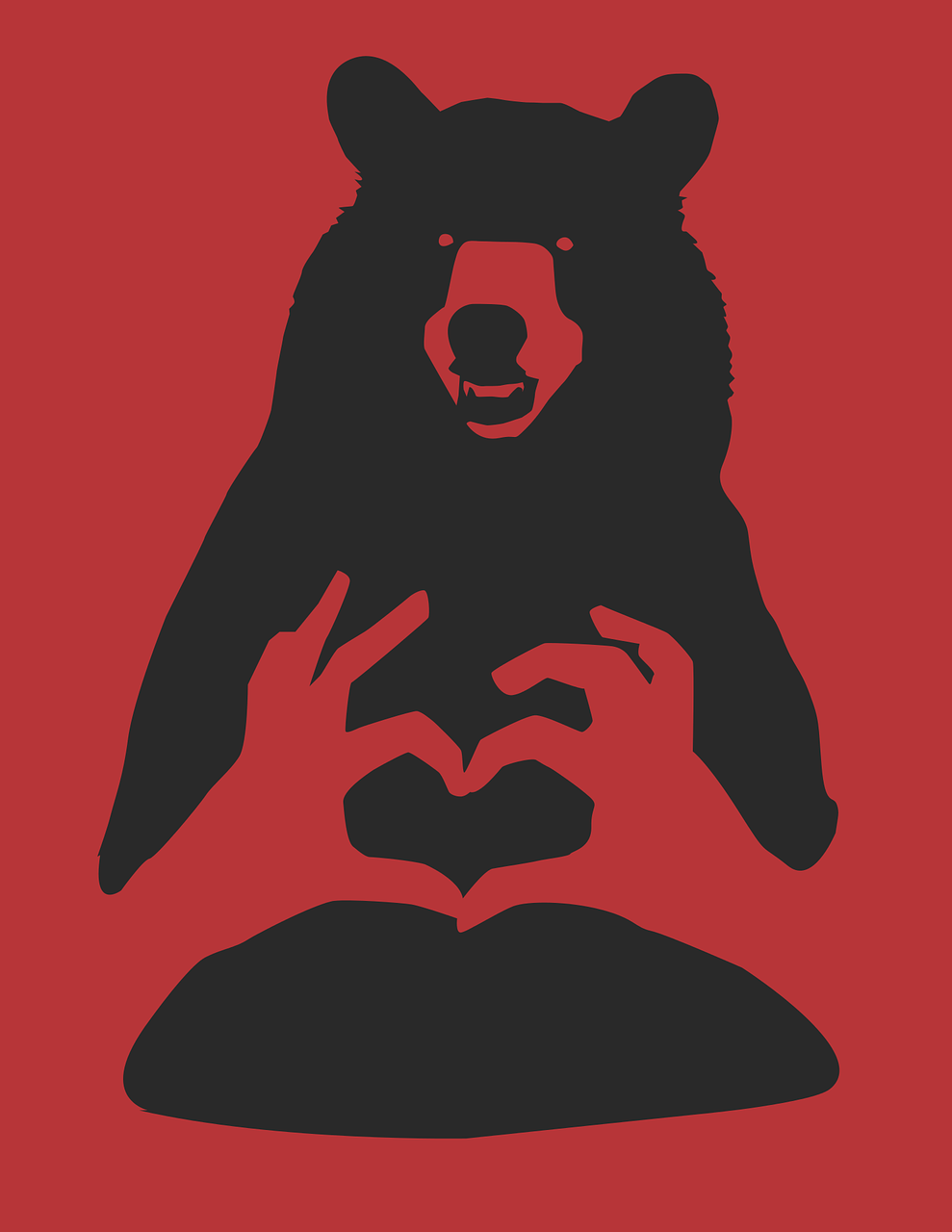 bear red black free photo