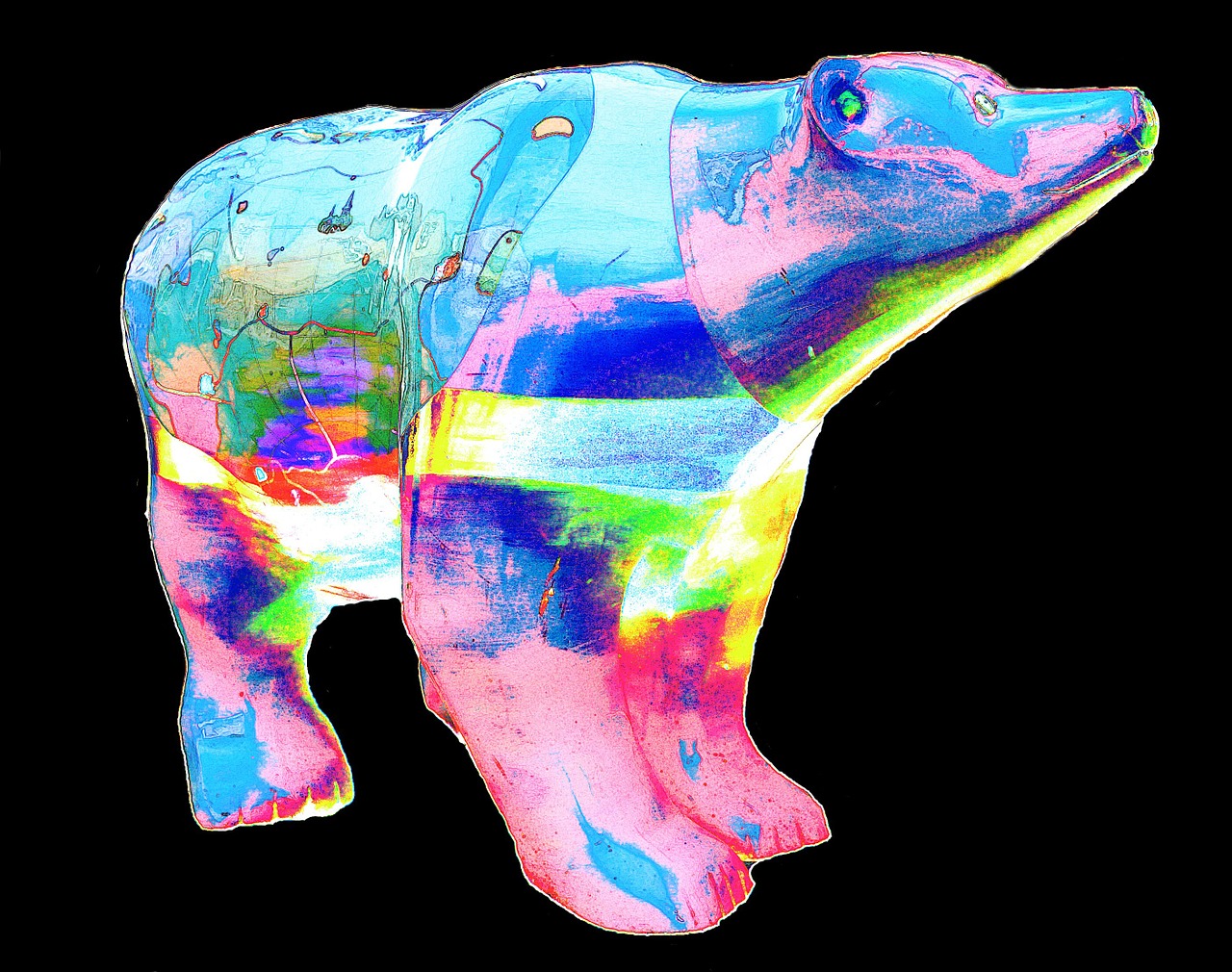 bear colorful abstract free photo