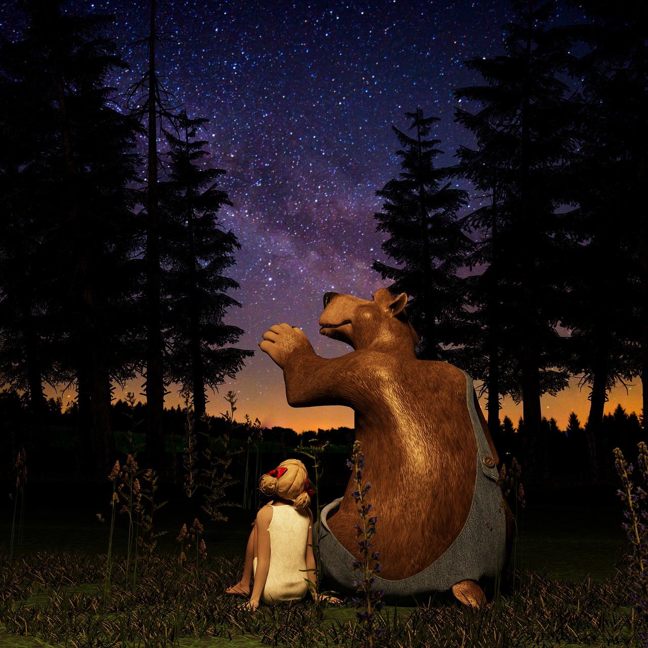 bear  girl  wild animal free photo