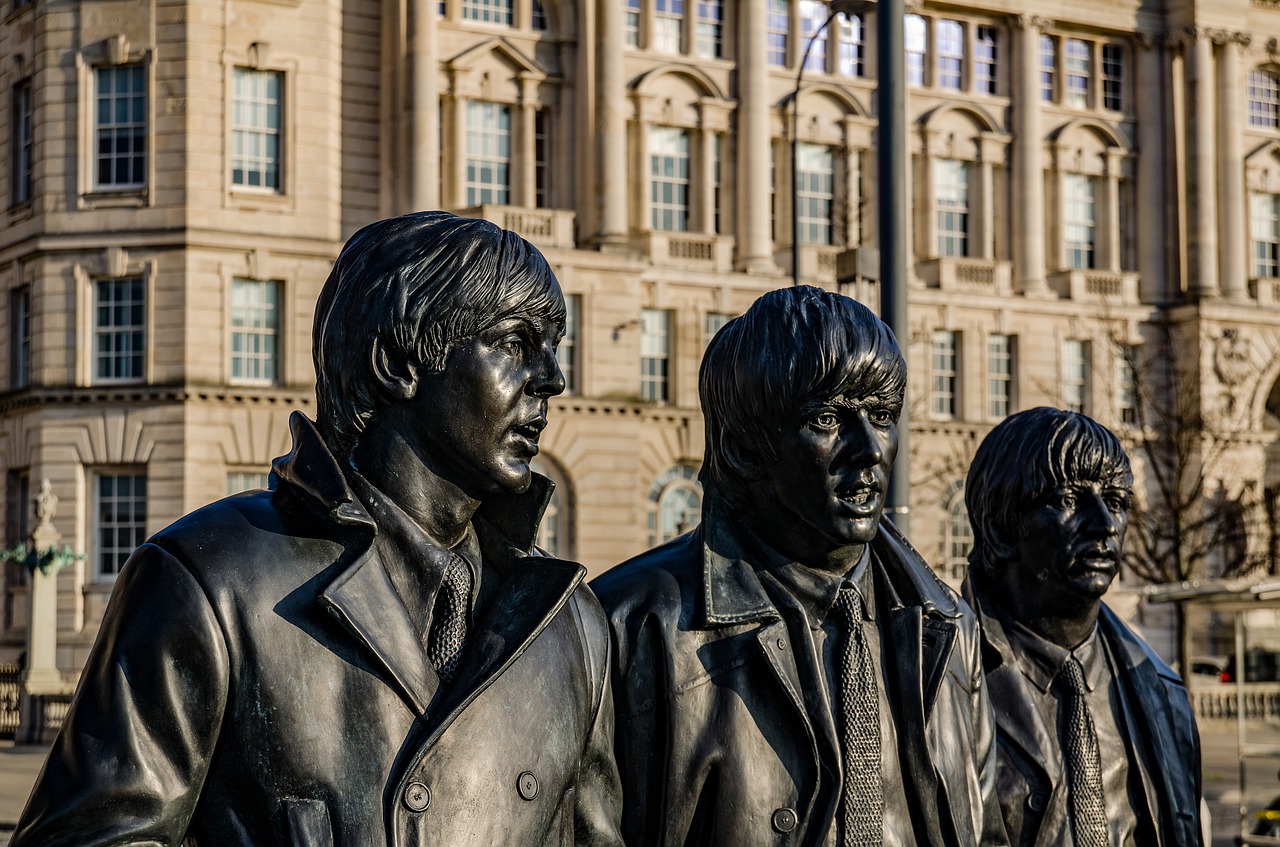 beatles  monument  albert docks free photo