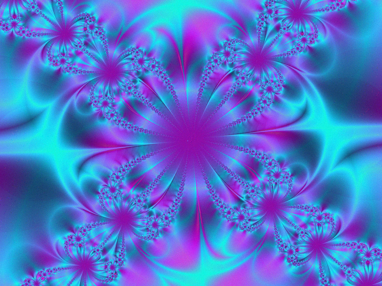 fractal flowerlike blue free photo