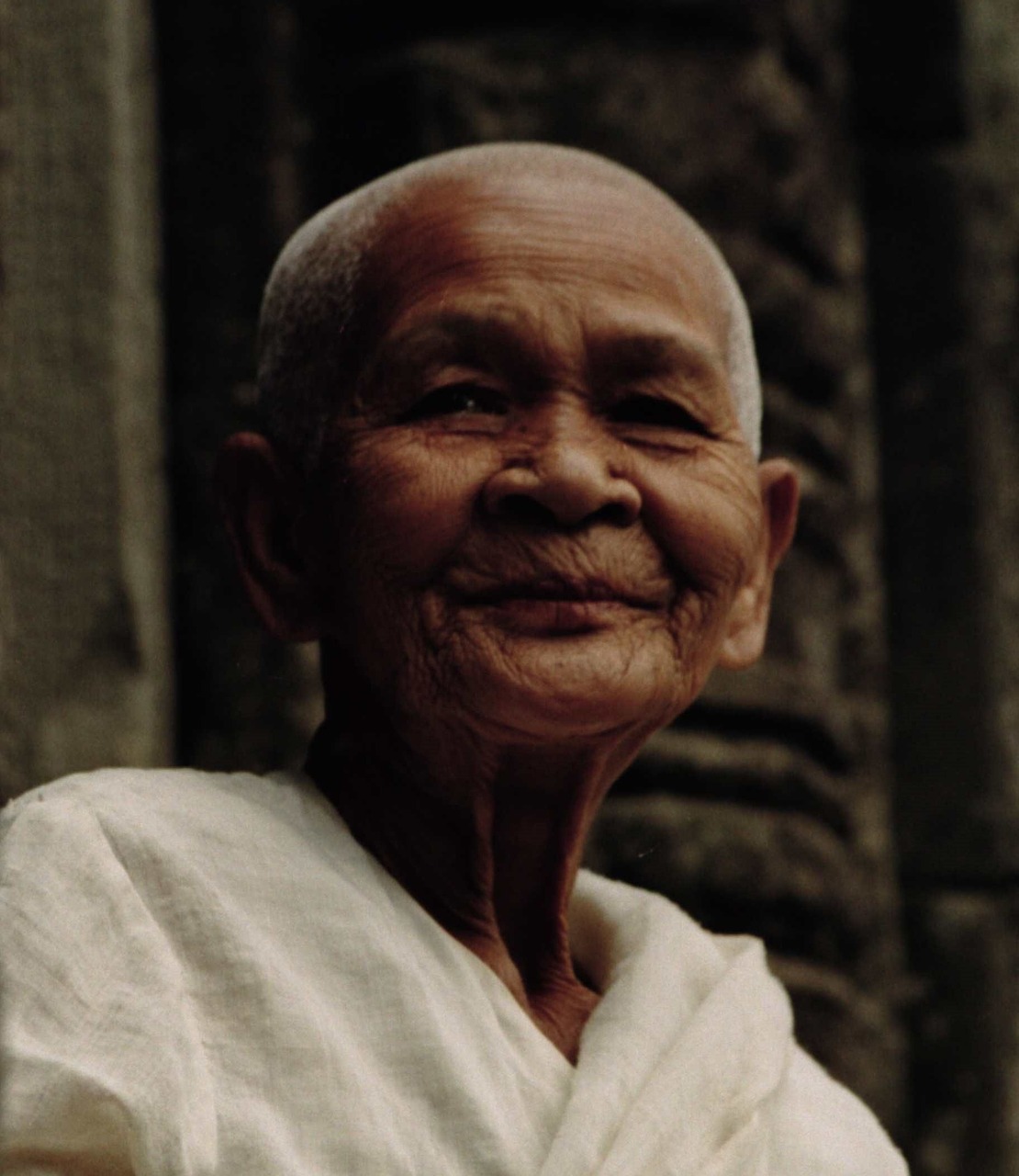beautiful elderly woman buddhist nun smile free photo