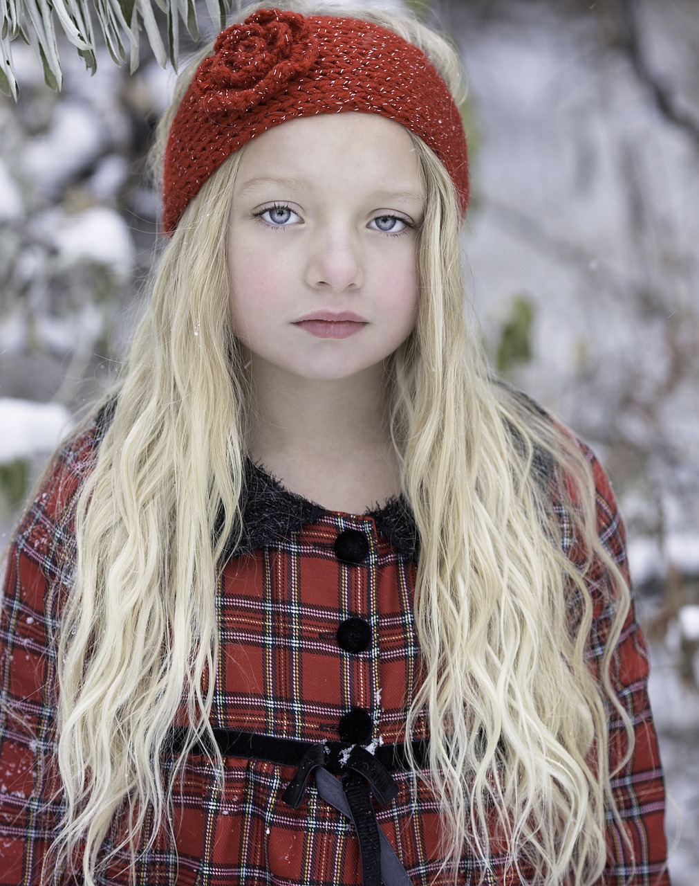 beautiful girl snow winter wonderland free photo