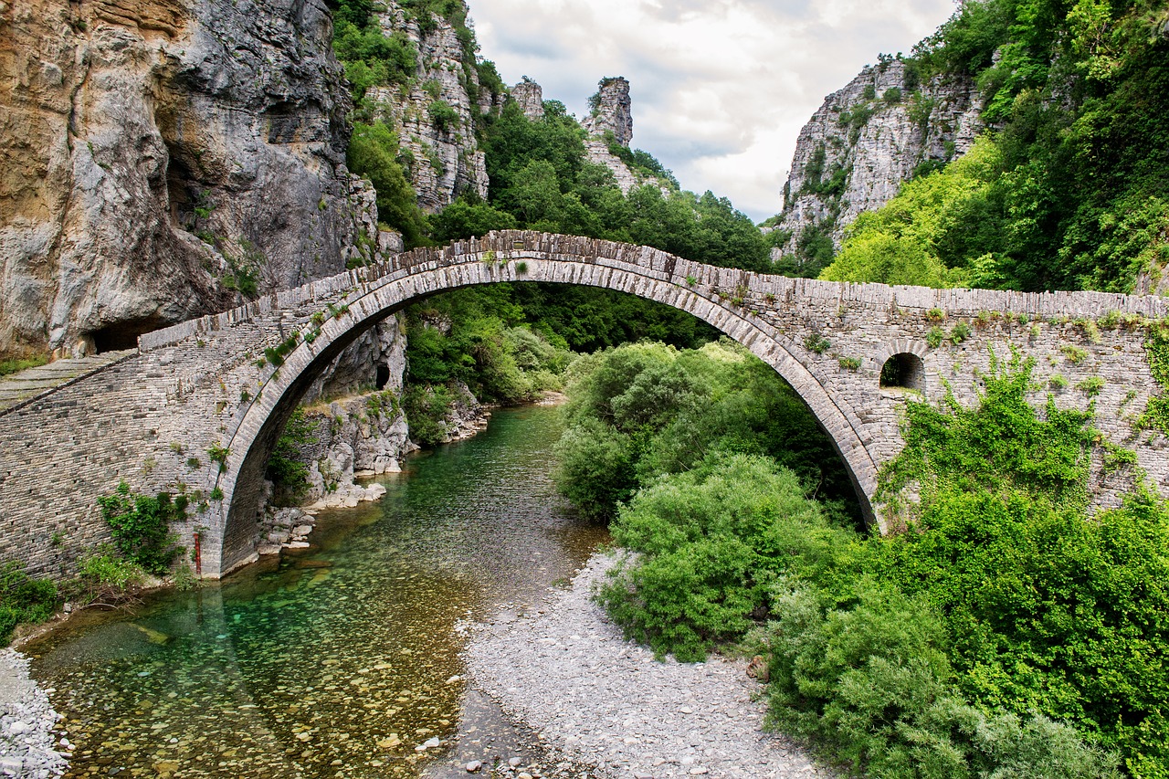 beautiful landscape bridge greece free photo