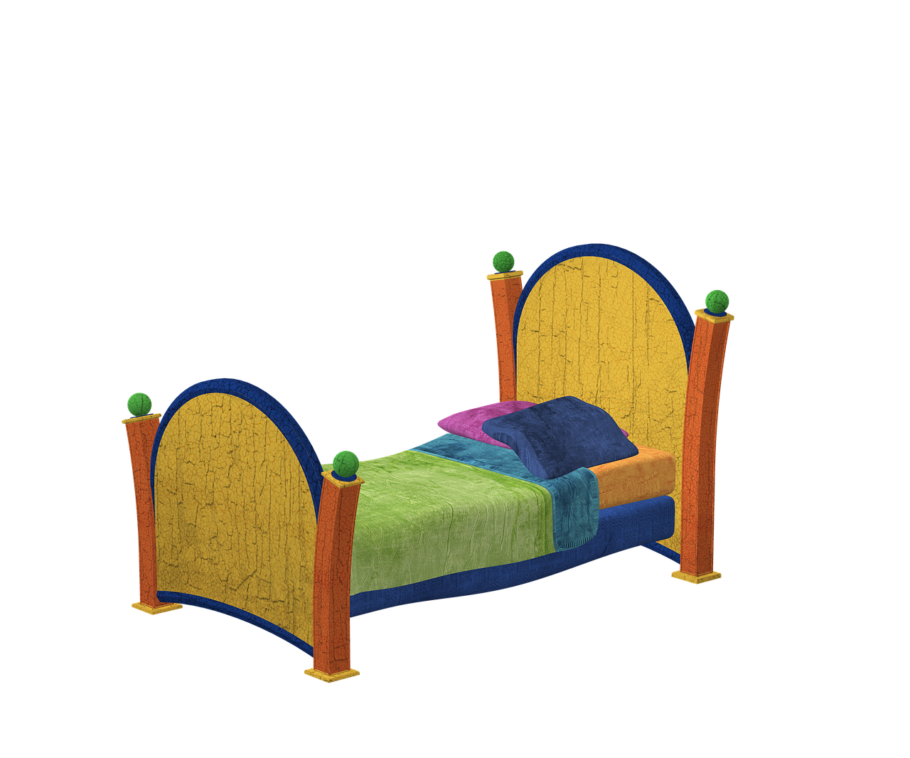 bed wood colorful free photo