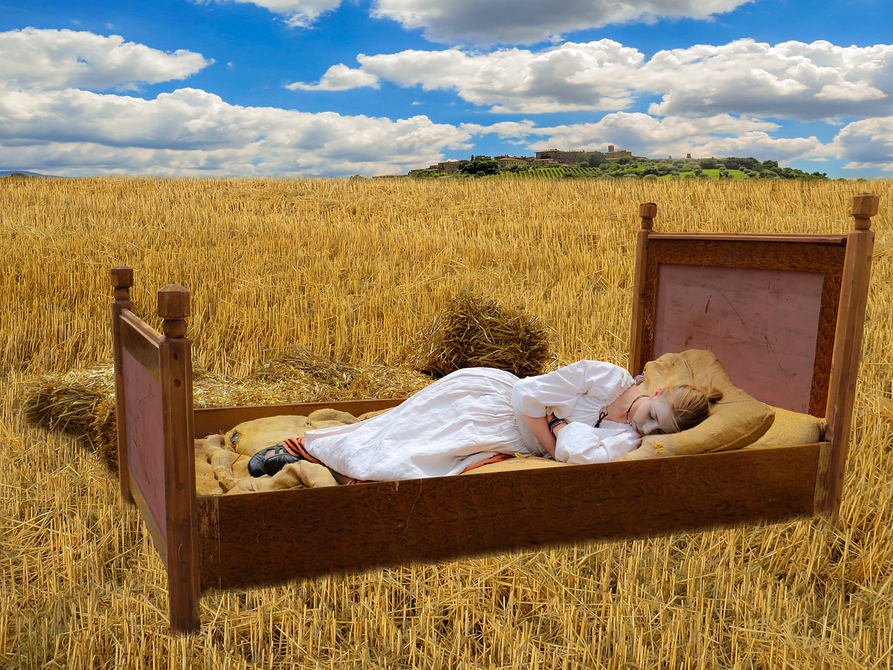 bed cornfield sleep free photo