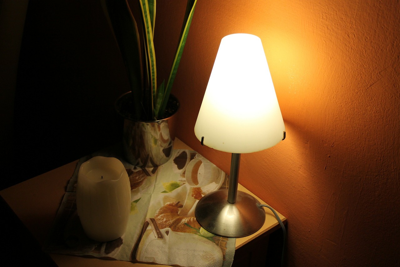 bedside table night table lamp lamp free photo