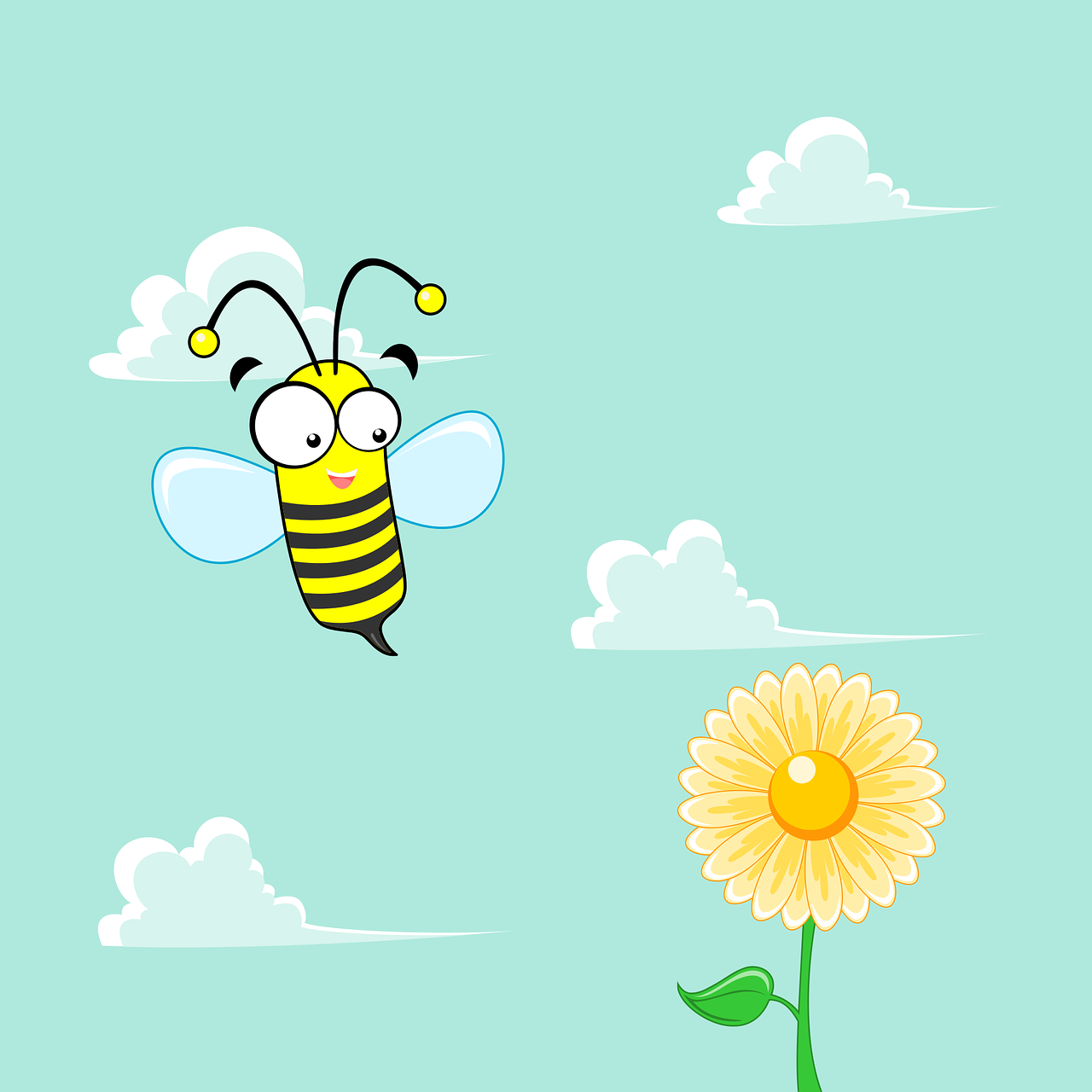 bee flower mascot free photo
