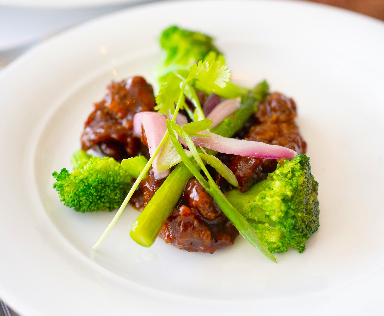 beef  broccoli  onion free photo