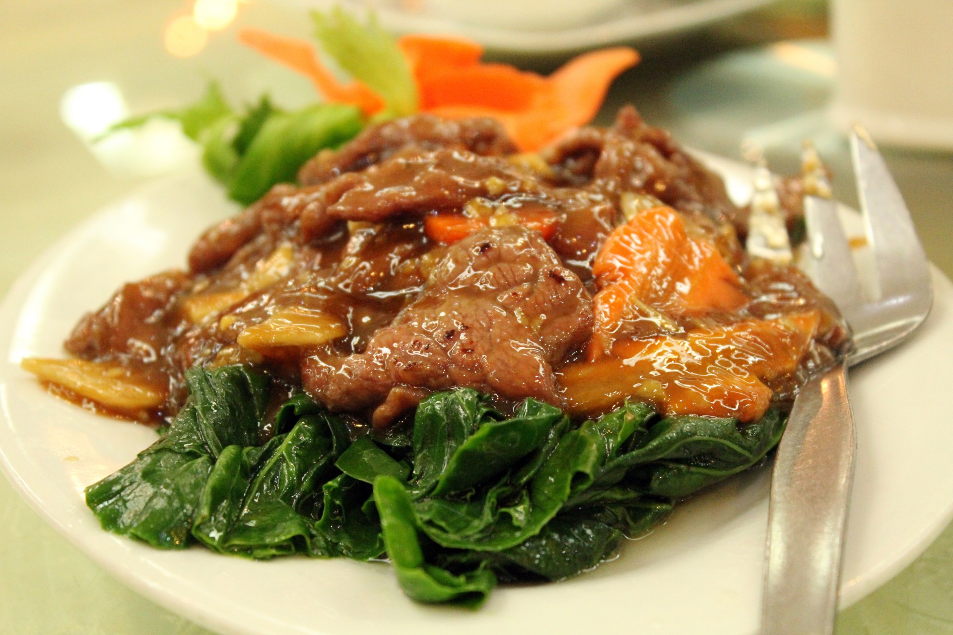 beef stew green leafy vegetables free photo