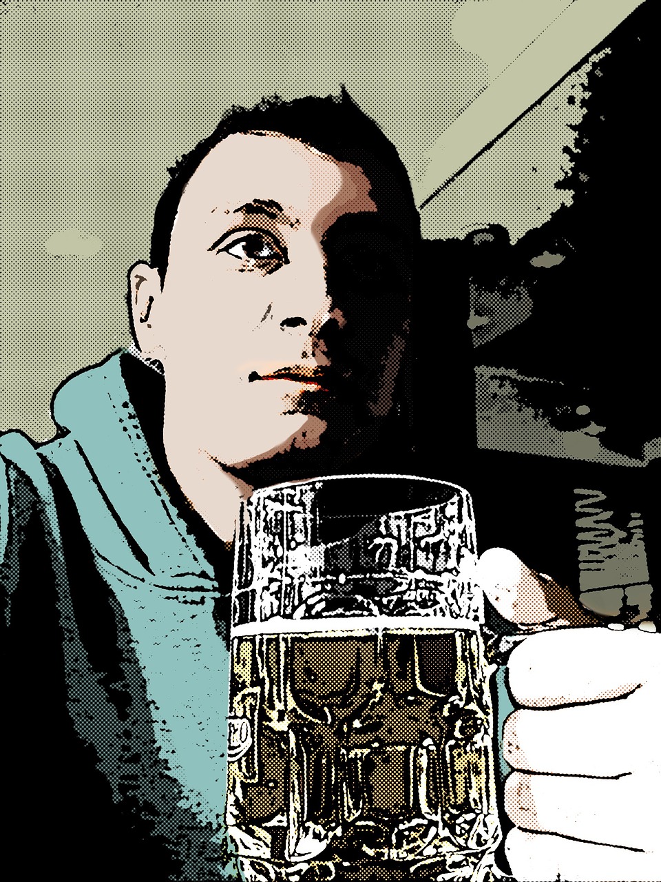 beer pop art male free photo