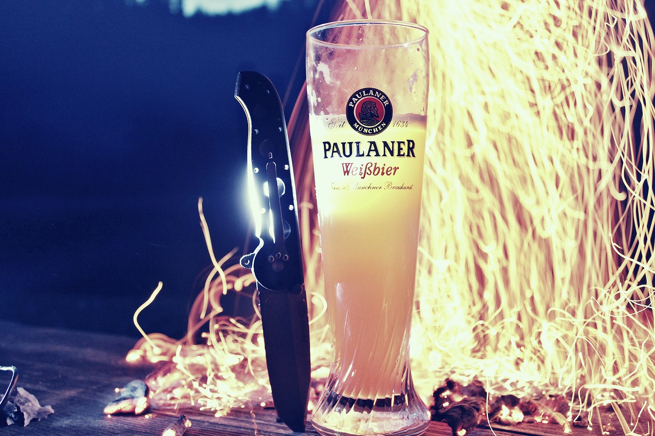 beer knife fire free photo