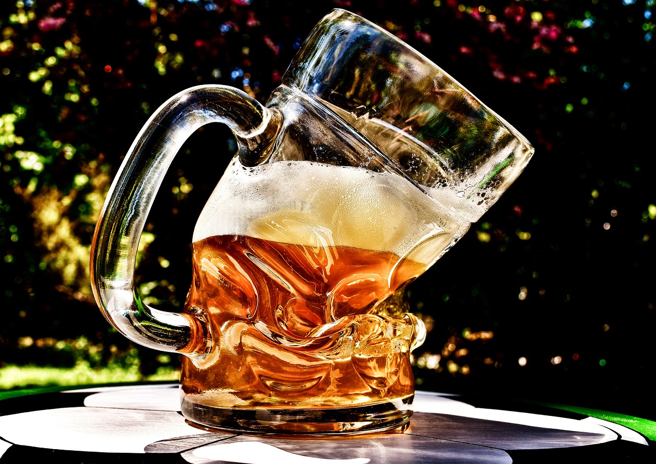 beer  beer glass  deformed free photo