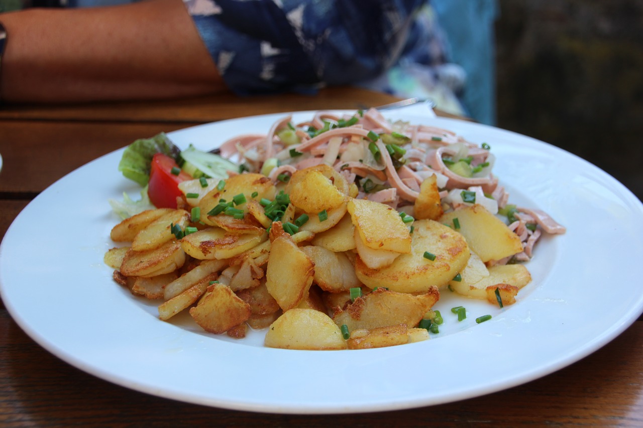 beer sausage salad bavaria free photo