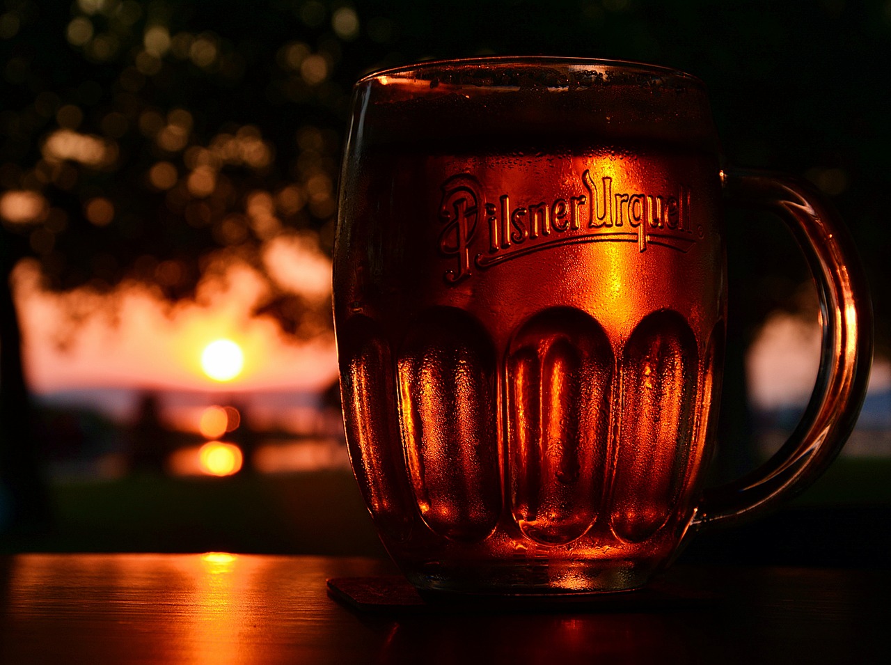 beer jar sunset free photo