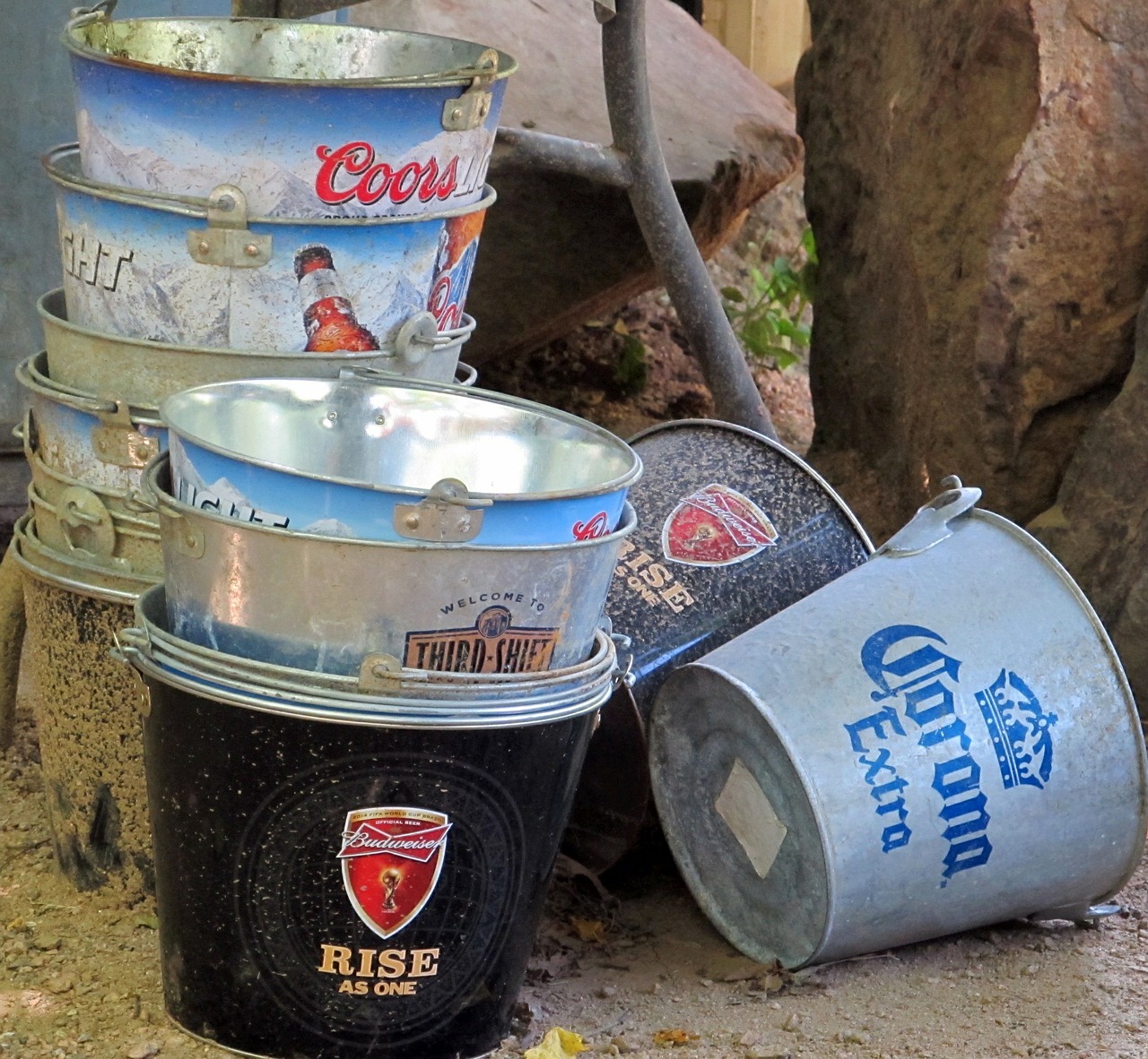 beer buckets beer cans free photo
