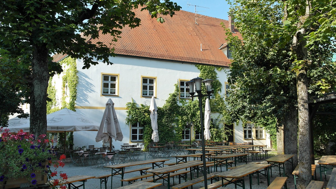 beer garden bavaria scheyern free photo