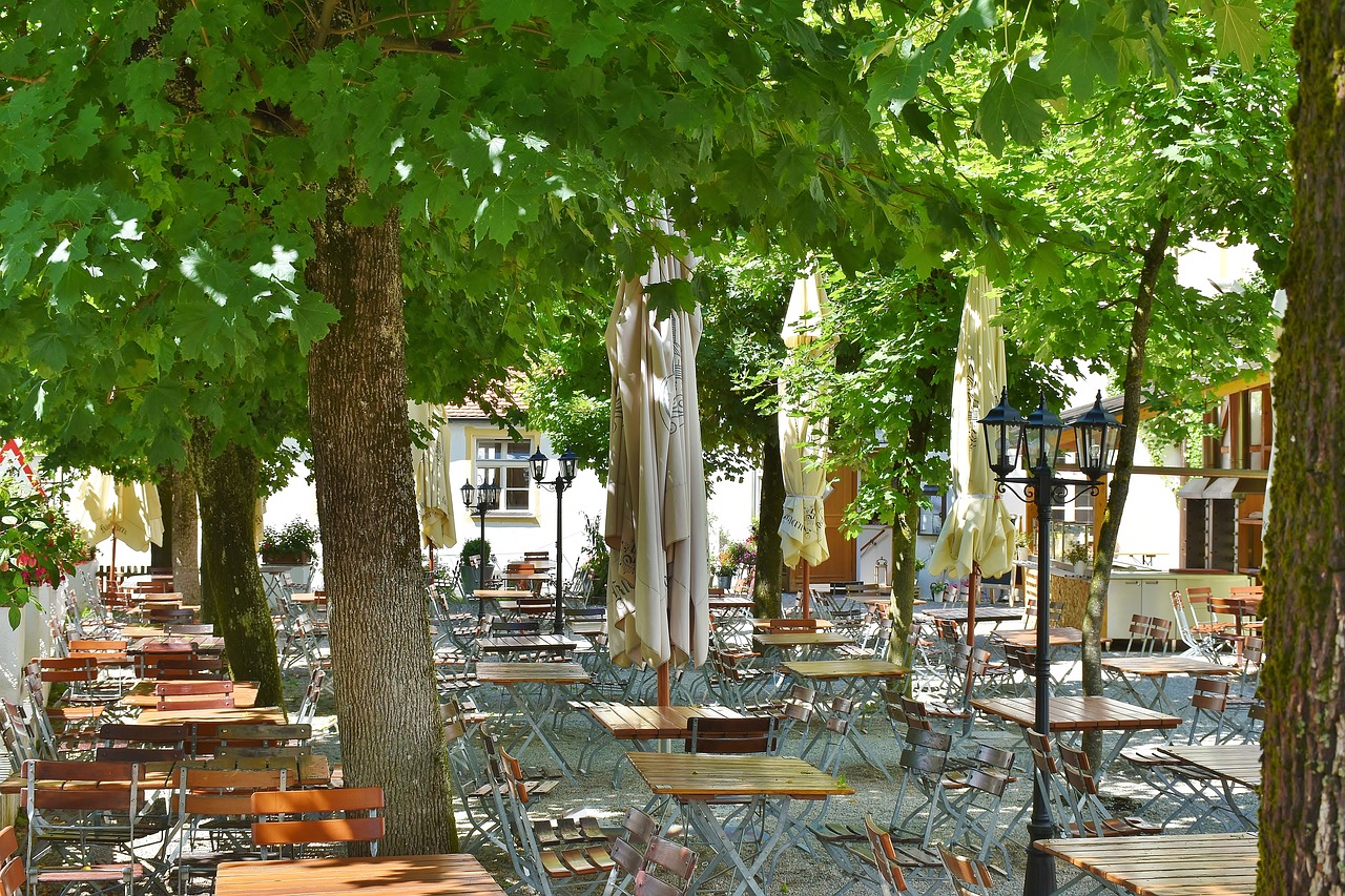 beer garden chairs dining tables free photo