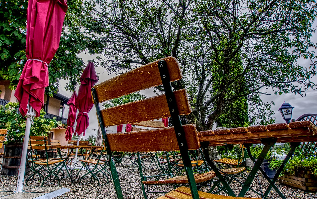 beer garden rain chair free photo