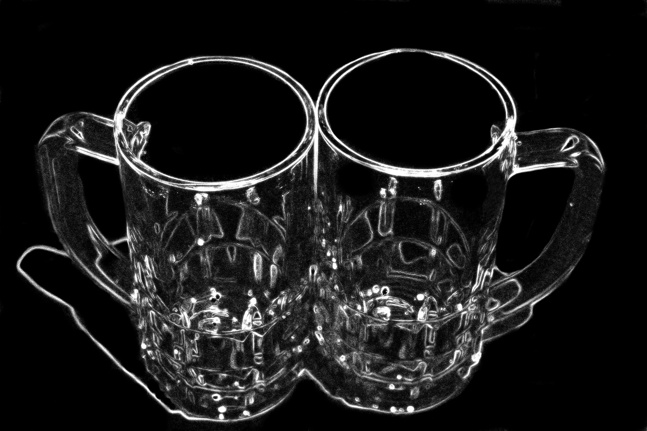 beer mugs pair glass tankard free photo