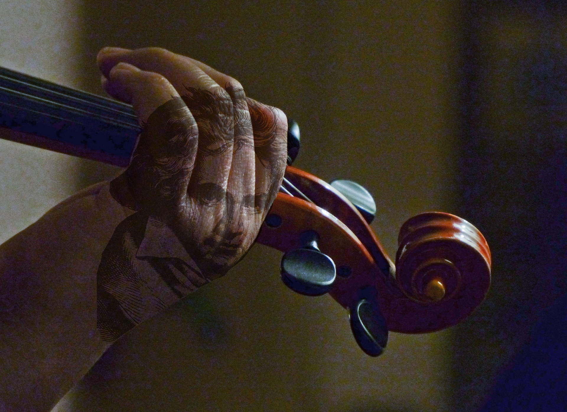 beethoven violinist layered free photo