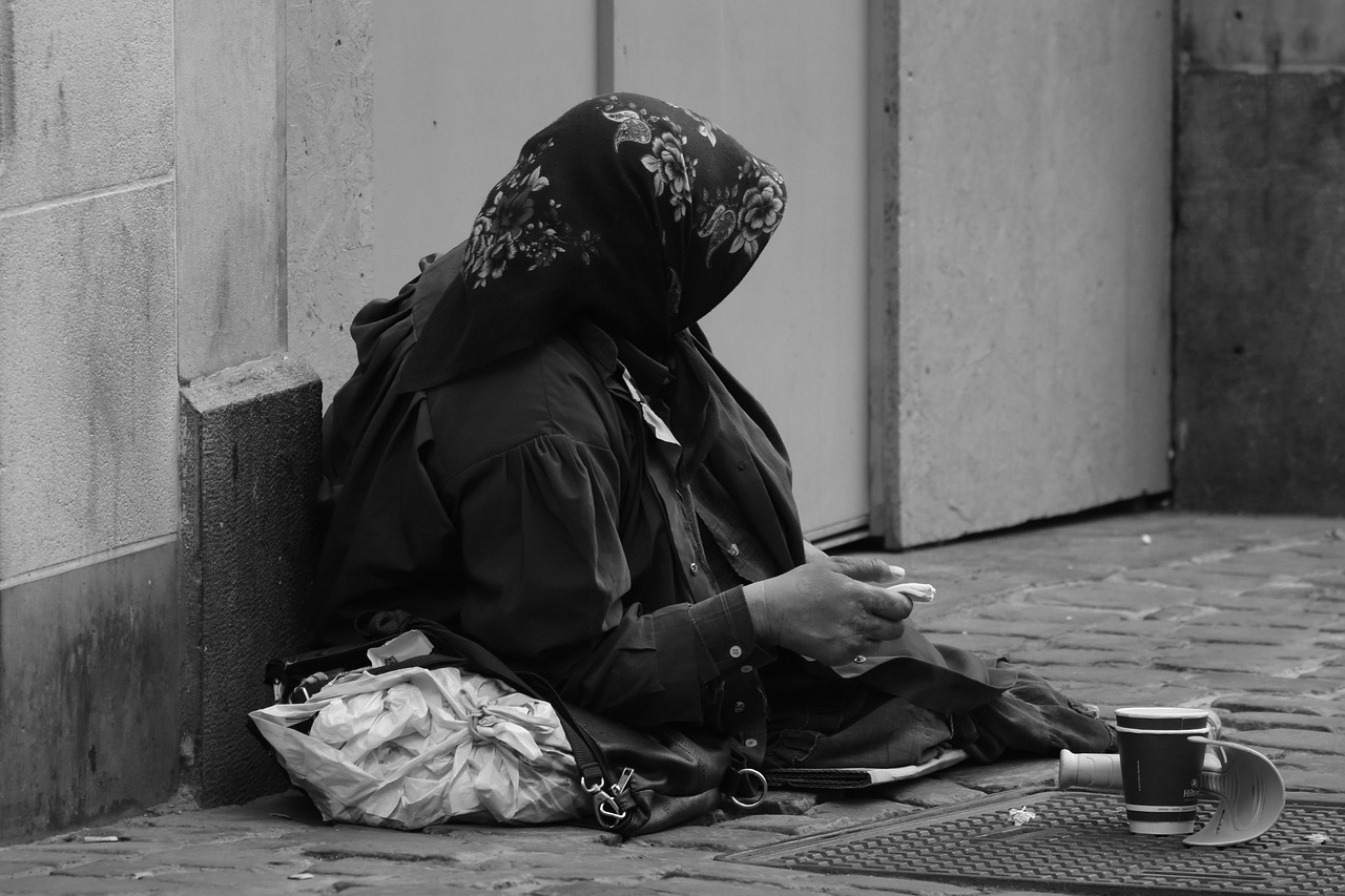begging woman poverty free photo