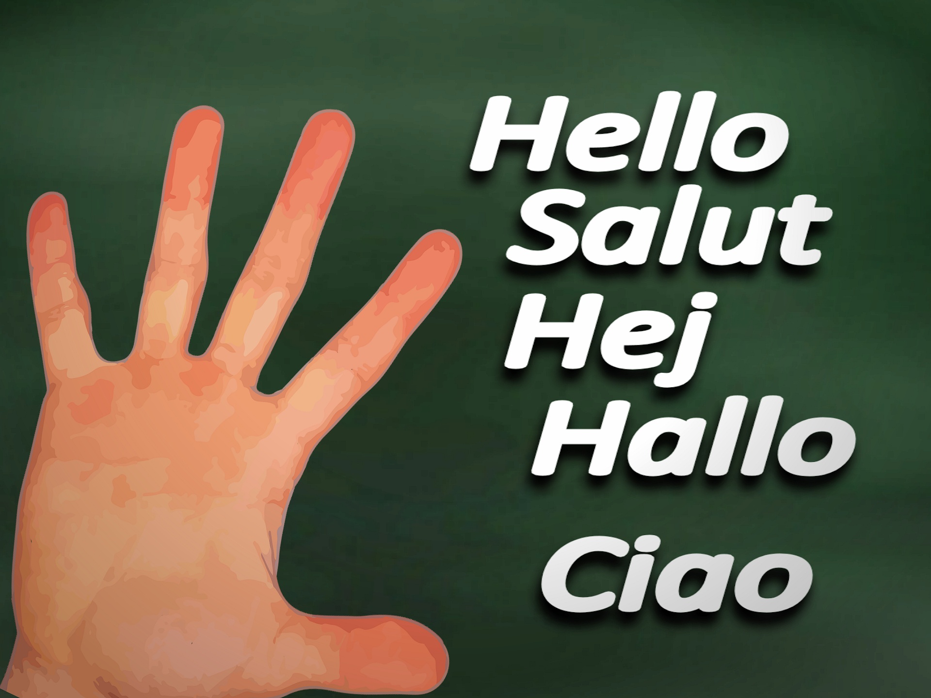 greeting blackboard hand free photo