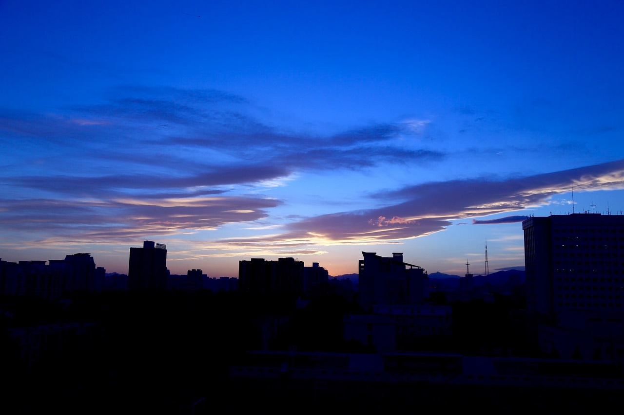 beijing sunset blue free photo