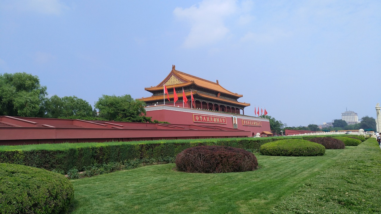 beijing tiananmen square green free photo