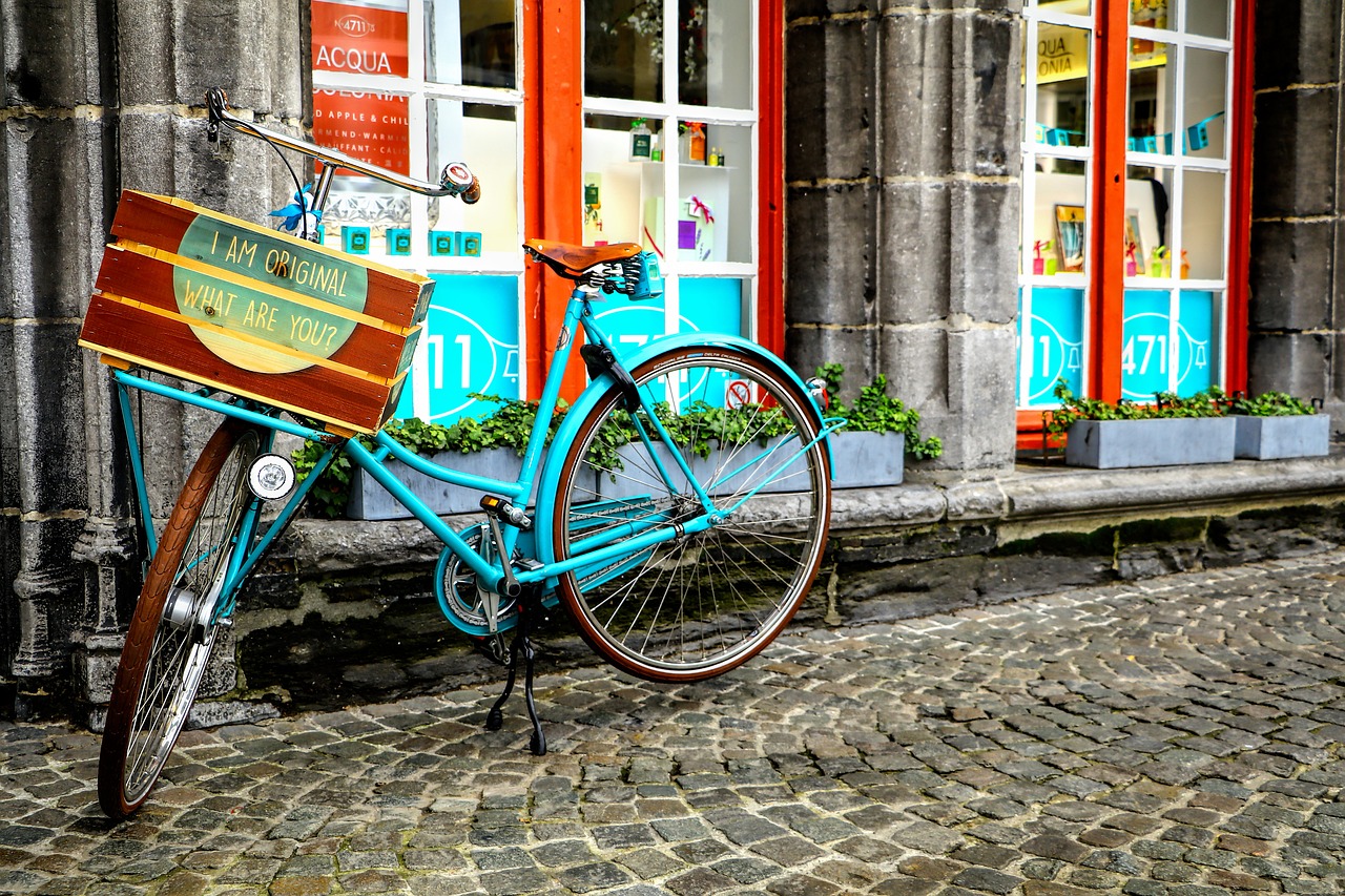 belgian street details bicycle free photo