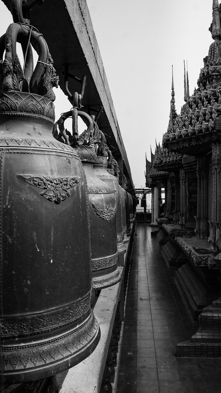 bell black and white tiger cave temple free photo