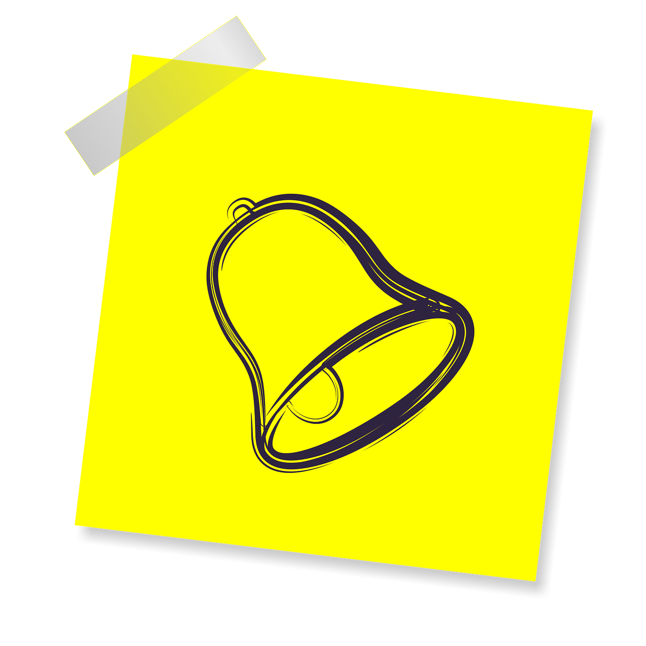 bell yellow sticker appointment free photo